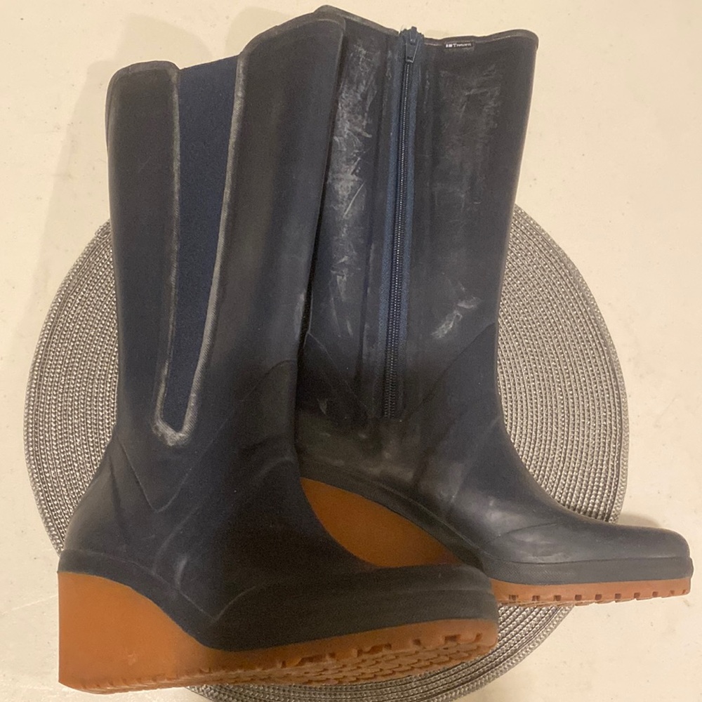 Tretorn heeled rainboots, navy